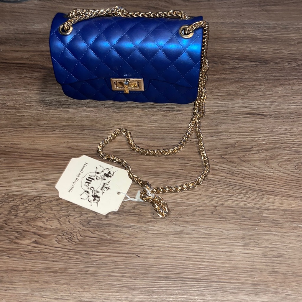 Blue Rubber Chain Crossbody